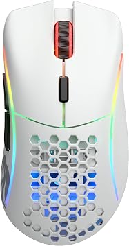 Glorious Glorious Model D Wireless Gaming Mouse, White, Ergonomic RGB, 6 Programmable Buttons, DPI 12, White, Gaming Mouse, Side Buttons, Honeycomb Mouse, Domestic Genuine Product 69g