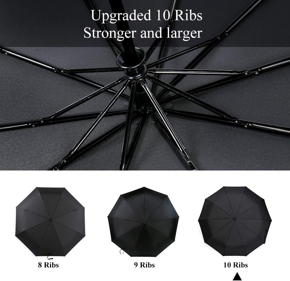 boy Windproof Travel Umbrella, Compact Umbrella Automatic Open Close, Upgraded 9 Ribs Reinforced Windproof Frame…