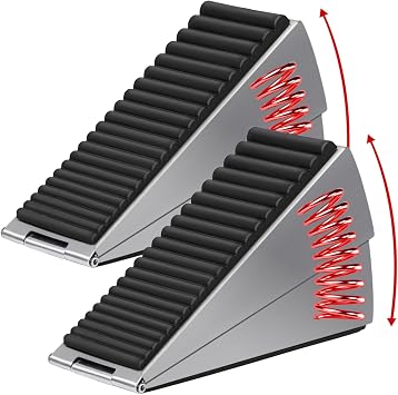 2 Pack Door Wedge Stopper, Heavy Duty Door Stoppers for Bottom of Doors, 3 Inches High Large Rubber DoorStopper, Non-Slip Doorstops for Home, Office, and Classroom Use Silver