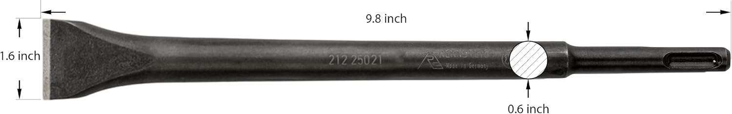 Rennsteig SDS Plus® Wide Flat Cold Chisel with 20° Offset/Angled - Tip Width 1.6-Inch