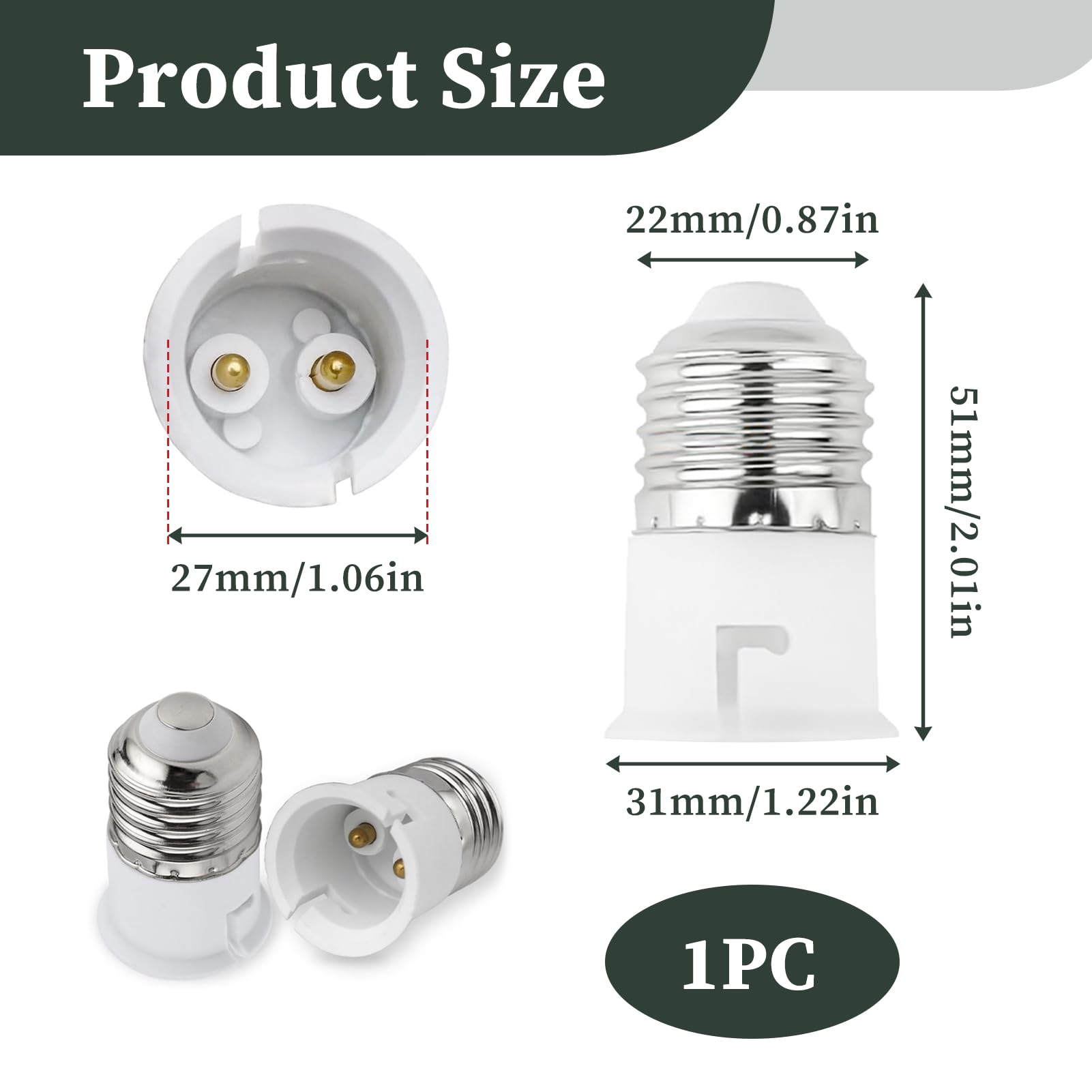 6 PCS E27 to B22 Lamp Socket Adapter Converter, Bayonet to Screw Bulb Adapter - Image 2