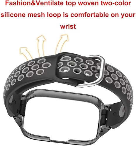 Miniatura 5 de T-BLUER Compatible with Xiaomi Redmi Watch 3 Active Bands,Silicone Breathable two-color Strap Bracelet Accessories with Metal Protective Frame for