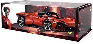 Acrylic Display Case for Lego 42143 Technic Ferrar Daytona SP3,Race Car Model,Dustproof Anti-UV Storage Box,Gift Collectors (Background E)
