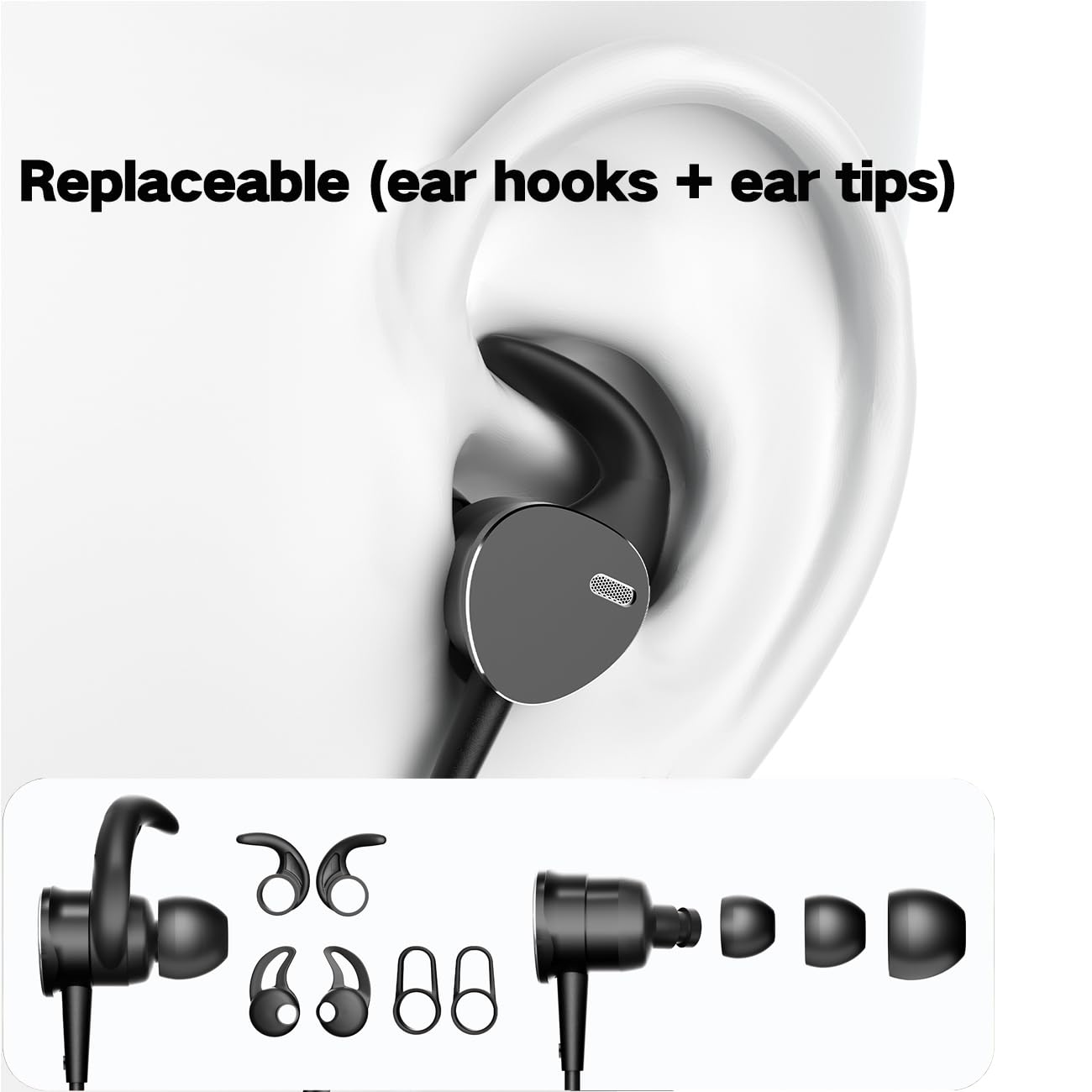Cuffie con cavo di tipo C, auricolari sportivi con bassi profondi, auricolari magnetici anti-groviglio, con cancellazione del rumore delle chiamate, cuffie USB C con microfono, auricolari stereo con