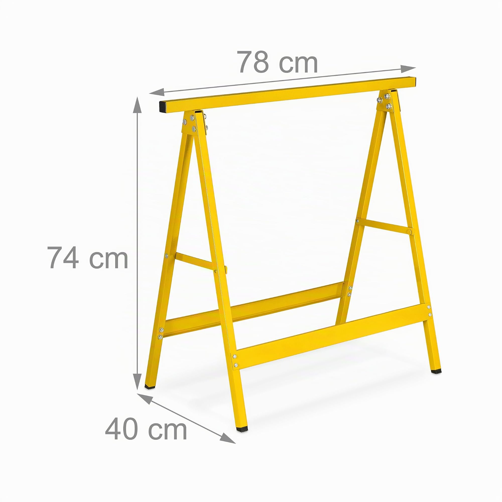 Relaxdays Arbeitsbock 2er Set, klappbar, 100 kg, HBT: 74 x 78 x 40 cm, Allzweckbock Werkstatt, Tapezieren, Malern, gelb