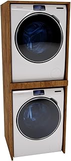 Waschturm - Waschmaschinenschrank für Waschmaschine & Wäschetrockner | Schrank Waschmaschine für Waschküche - Möbel Größe 66x180x65 cm Braun