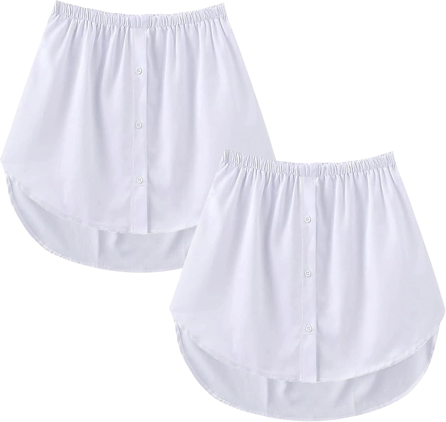 tagunop Women's Shirt Extender Removable Layering Skirts Half Length Undershirt Skirt with Buttons