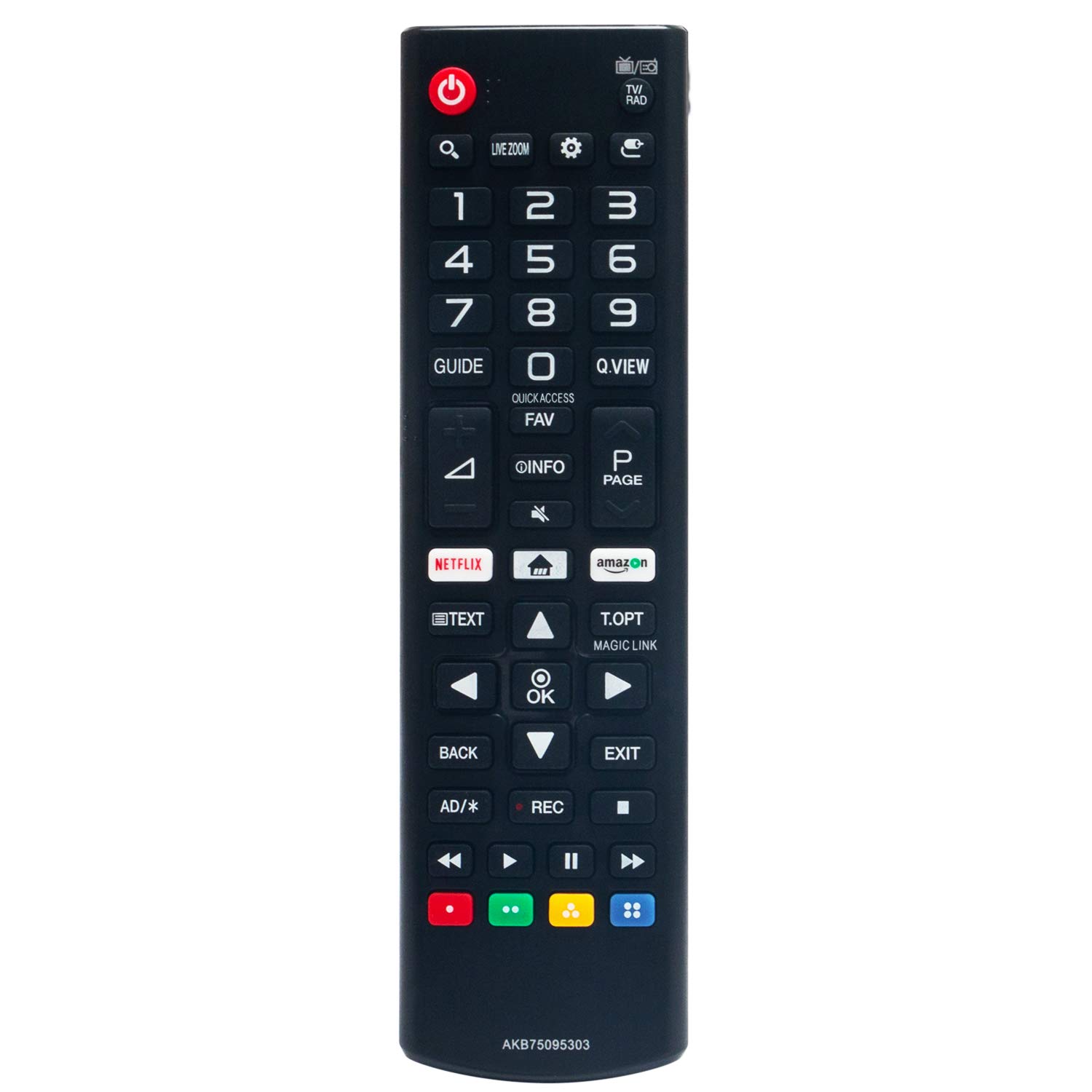 New AKB75095303 Replacement Remote Control fit for LG Smart LCD LED TV with Netflix Amazon App Keys 32LJ550D 32LJ550U 32LJ550Z 32LJ550D-TA 32LJ550U-TA