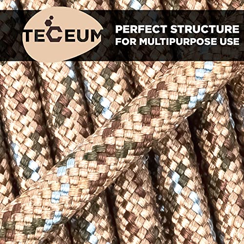Image of TECEUM 5 /32 inch Paracord Rope 1000 - 1000ft / 200ft / 100ft / 50ft - Tactical Parachute Cord 4mm - 45+ Colors - Nylon String for Survival & Camping Gear - Stripe Cord for Survival - Utility Rope
