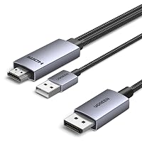 UGREEN Cavo HDMI a DisplayPort 4K 60Hz Adattatore USB A Ricarica Alluminio Compatibile