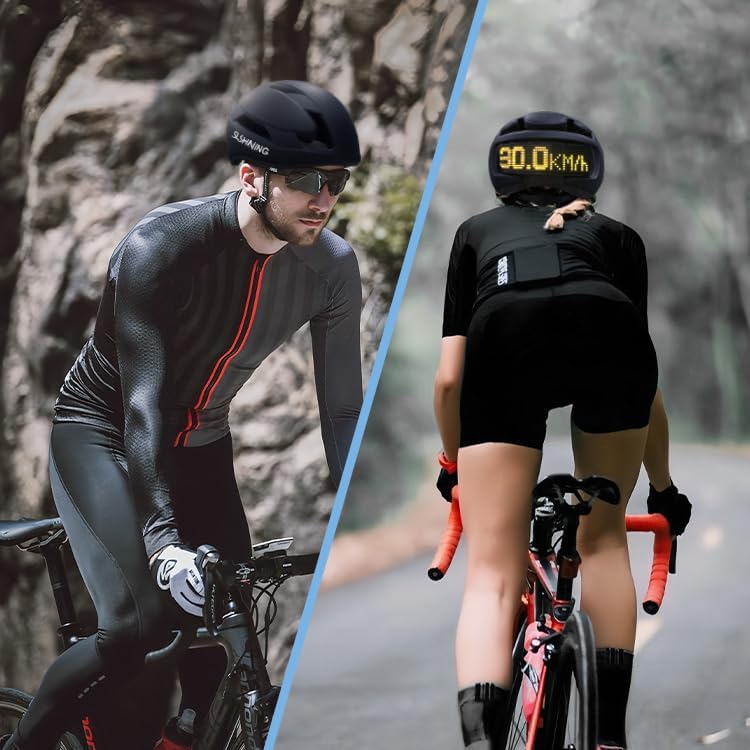 Miniatura 8 de Casco de bicicleta, programa de aplicación inteligente, casco de bicicleta con luz recargable USB, luz trasera de montaña para adultos y hombres y