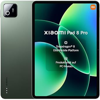 XIAOMI Pad 8 Pro Tablet 11.2 Inch, 8+256GB Memory, 9200mAh, Pine Green | Snapdragon 8 Elite Mobile Platform, 144Hz Display, H