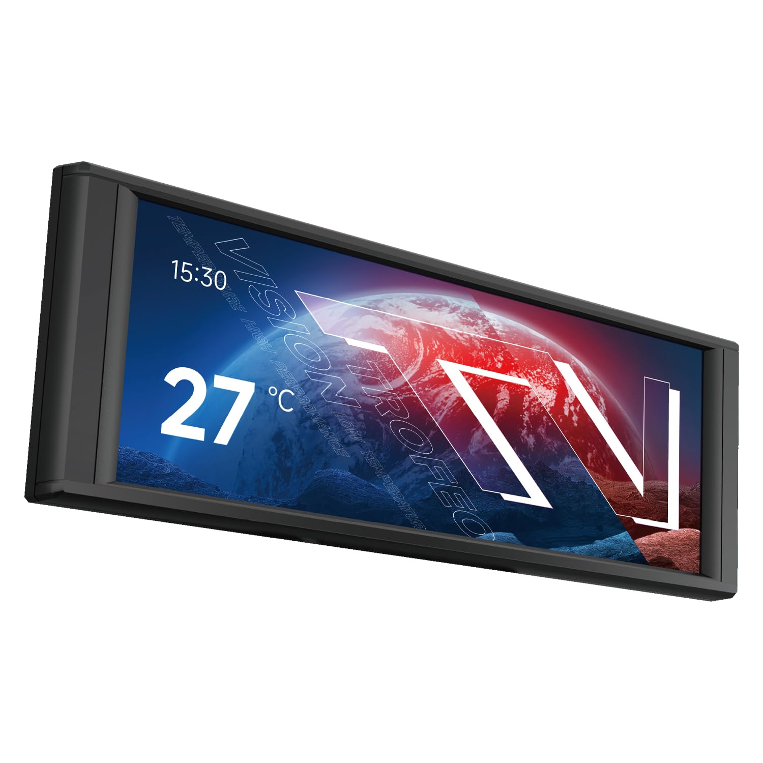 Thermalright Trofeo Vision LCD negro 6.86 pulgadas magnético IPS carcasa pantalla de refrigeración por agua, resolución 1280 x 480, un sinfín de temas para personalizar
