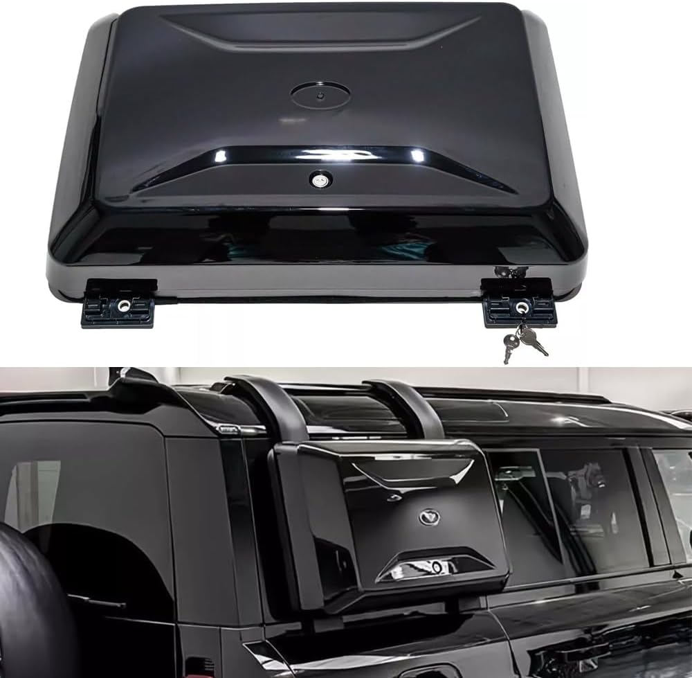 Glossy Black Exterior Mounted Gear Carrier Fits for Land Rover Defender 110 90 130 2020 2021 2022 2023 2024 Side Toolbox Storage Box with Lock