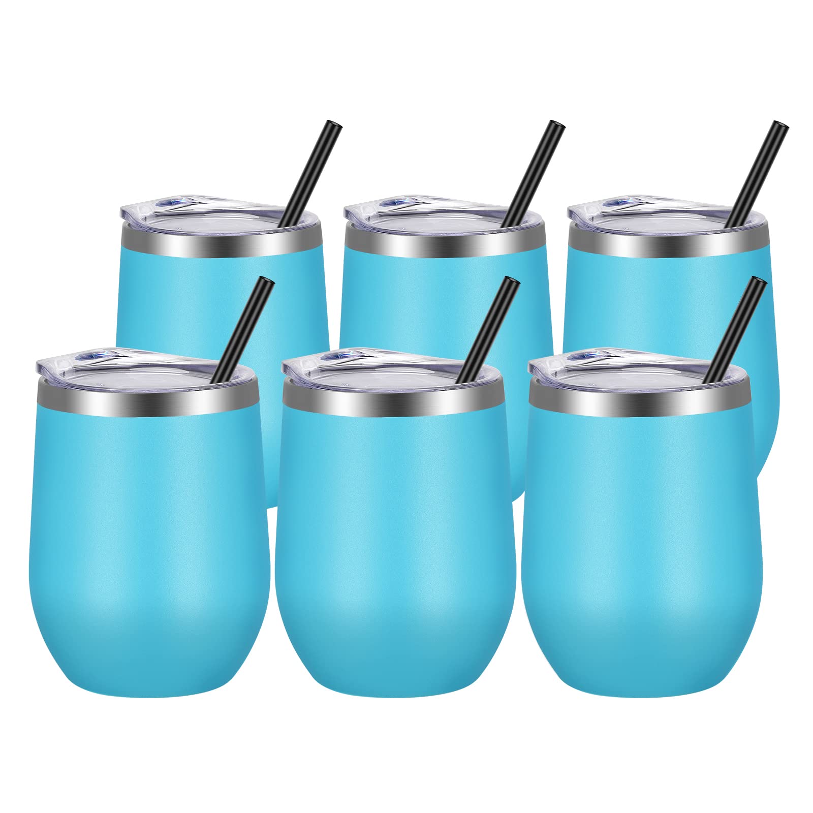 2 Bicchieri Da Vino Senza Stelo In Acciaio Inox – Doppia Parete, Con Coperchio, Da Viaggio - copertina