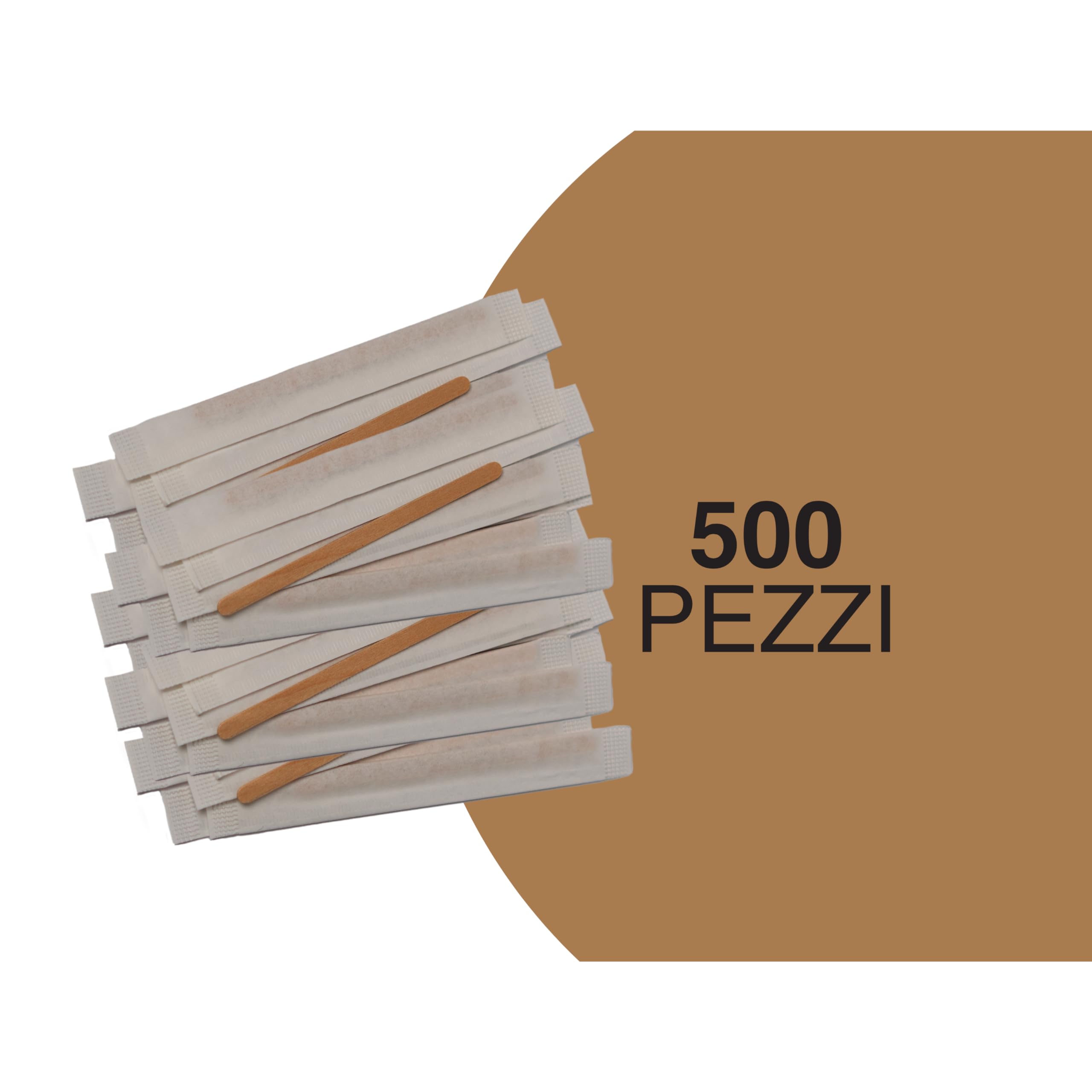 BIOVIRA 500 Pezzi Palette Caffe Monouso Legno Betulla 90x5x1,3 mm Made in Italy