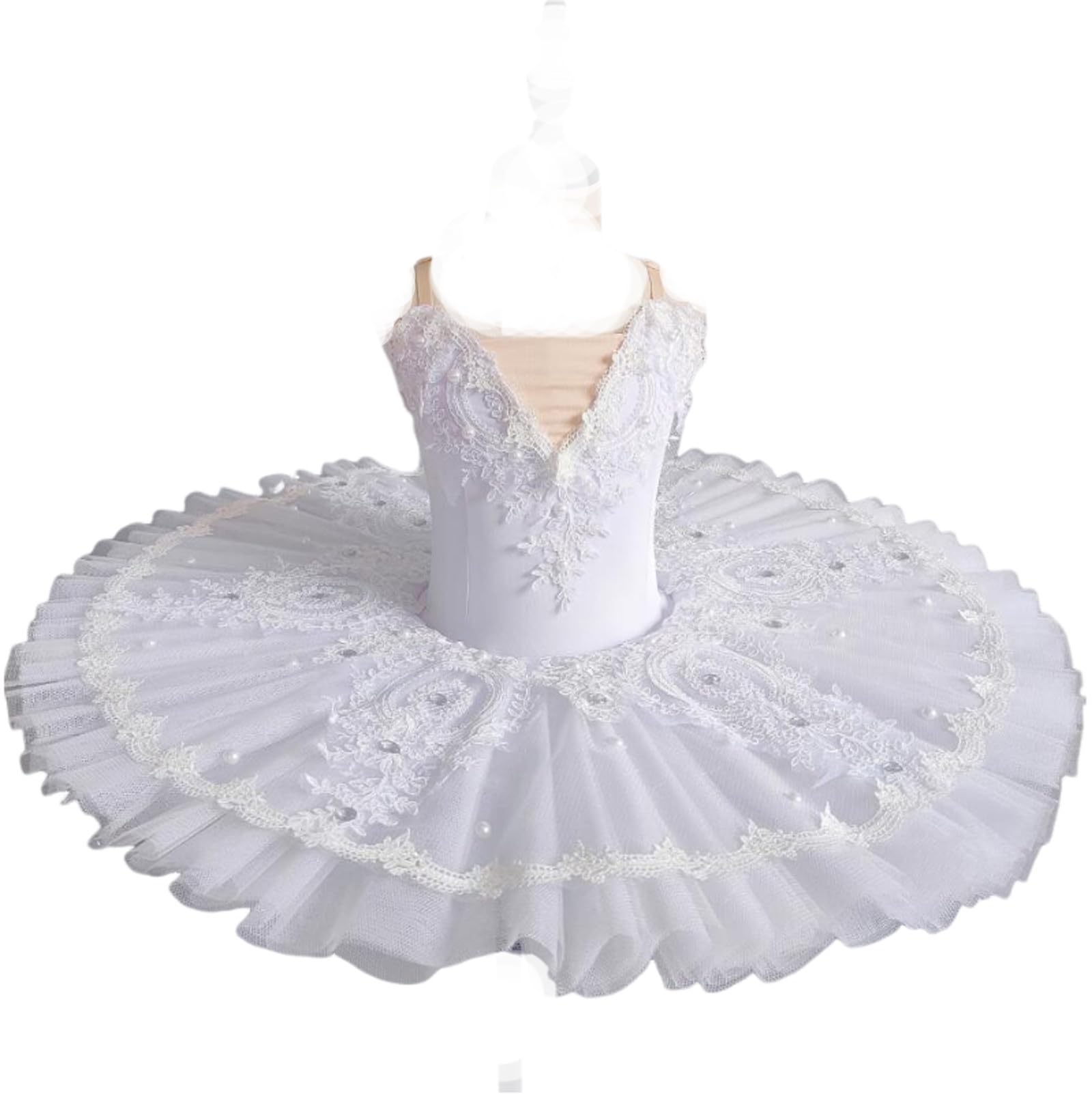 OTMYIGO Tutú de Ballet Profesional para niñas, Plato de panqueque, tutú de Bailarina, Vestido de Fiesta, Traje de competición de Baile de Ballet Infantil