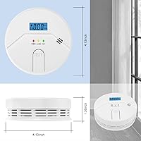 Vista 5 de 3 Packs, Smoke and CO Alarm,Smoke and Carbon Monoxide Detector,2 in 1,Smoke Detector Carbon Monoxide Detector Combo,85 db Alarm