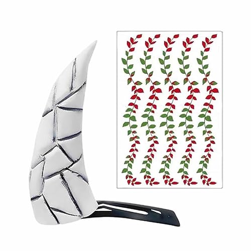 SZMLJH Kamado Nezuko Cuerno Nezuko Kamado Tatuaje Anime Kamado Nezuko Cuernos Cosplay Cuernos Temporales Tatuaje Pegatinas Accesorios de Disfraz