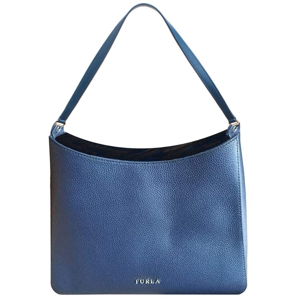 FurlaWomen's Tote Genziana Shoulder Bag Size (10 x 12), Leather - Navy Blue