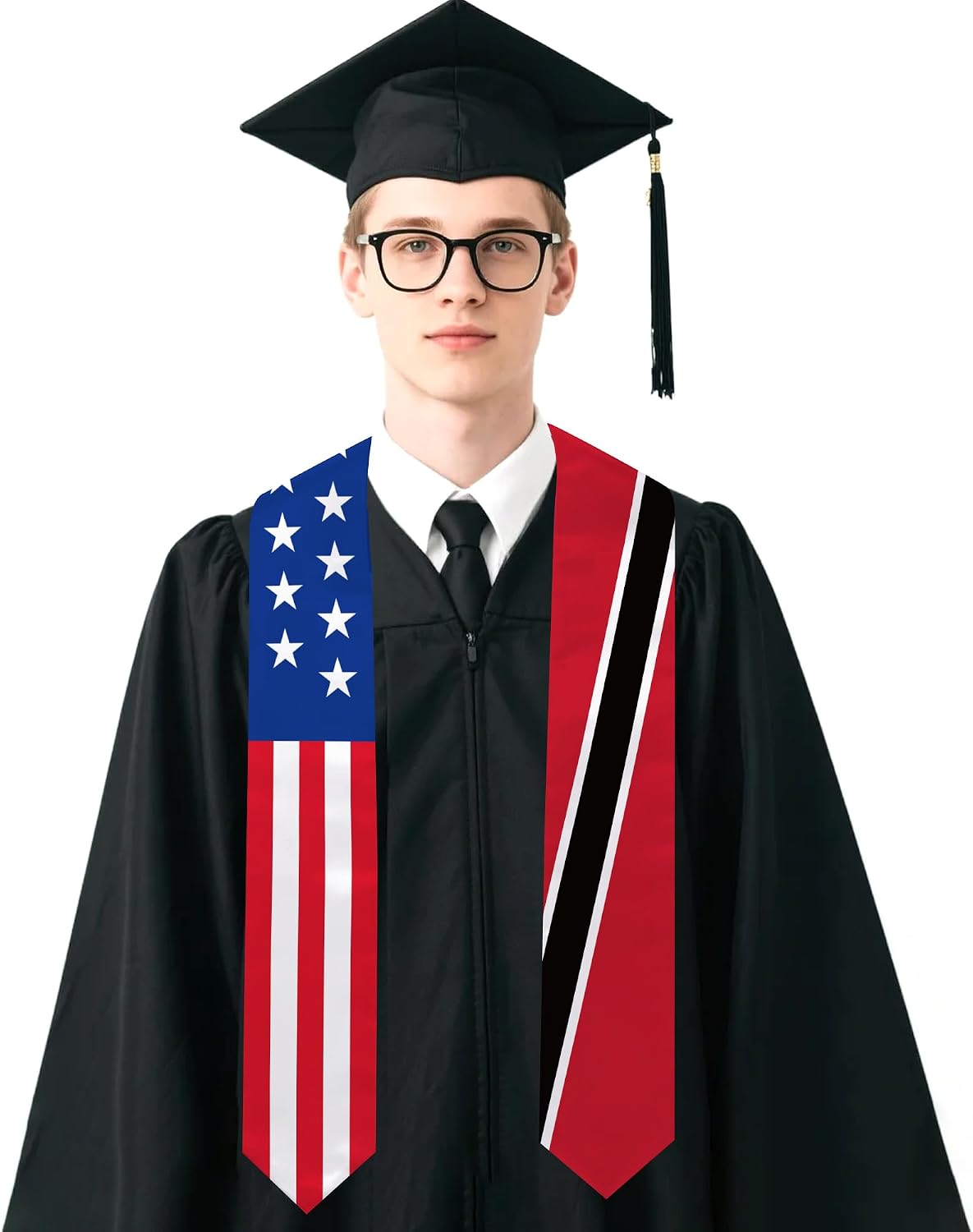 Trinidad and Tobago Flag Graduation Stole 72 x 5 Inches Decorative Ceremonial Accessory Sash for International Student (Baccalaureate Gown and Hat Not Included) (Trinidad and Tobago)