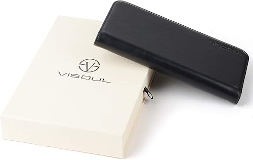 Miniatura 7 de VISOUL Funda para iPhone 12 Pro Max de 6.7 pulgadas, funda de piel auténtica con soporte para mujer, funda magnética con tarjetero para iPhone 12