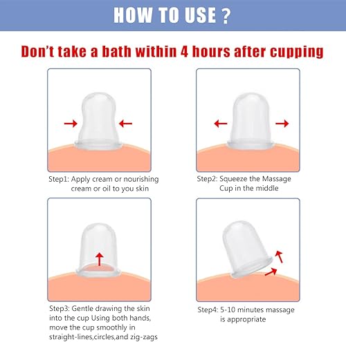 Miniatura 5 de Juegos de terapia de ventosas, 8 piezas de silicona con succión al vacío, tazas anticelulíticas, juego de ventosas para masaje corporal y facial