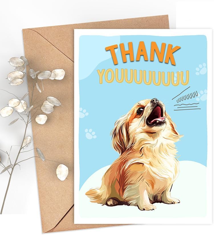 Pekingese Dog Card, Dog Thank You Card, Cute Pun Thank You Card For Him Her, For Friends, Teacher, Boss, Coworker, Dog Lover Gift, Veterinarian Thank You Gift, Pekingese Dog Lover - Image 2