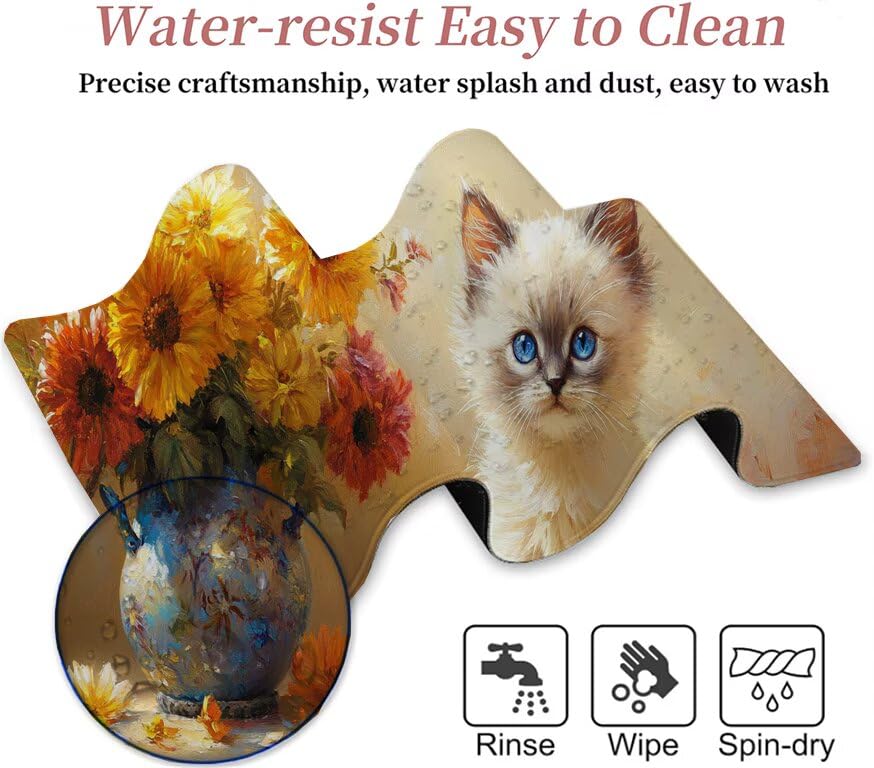 Mouse pad gamer imperméable et lavable Chat G1-905 pour ordinateur - 7
