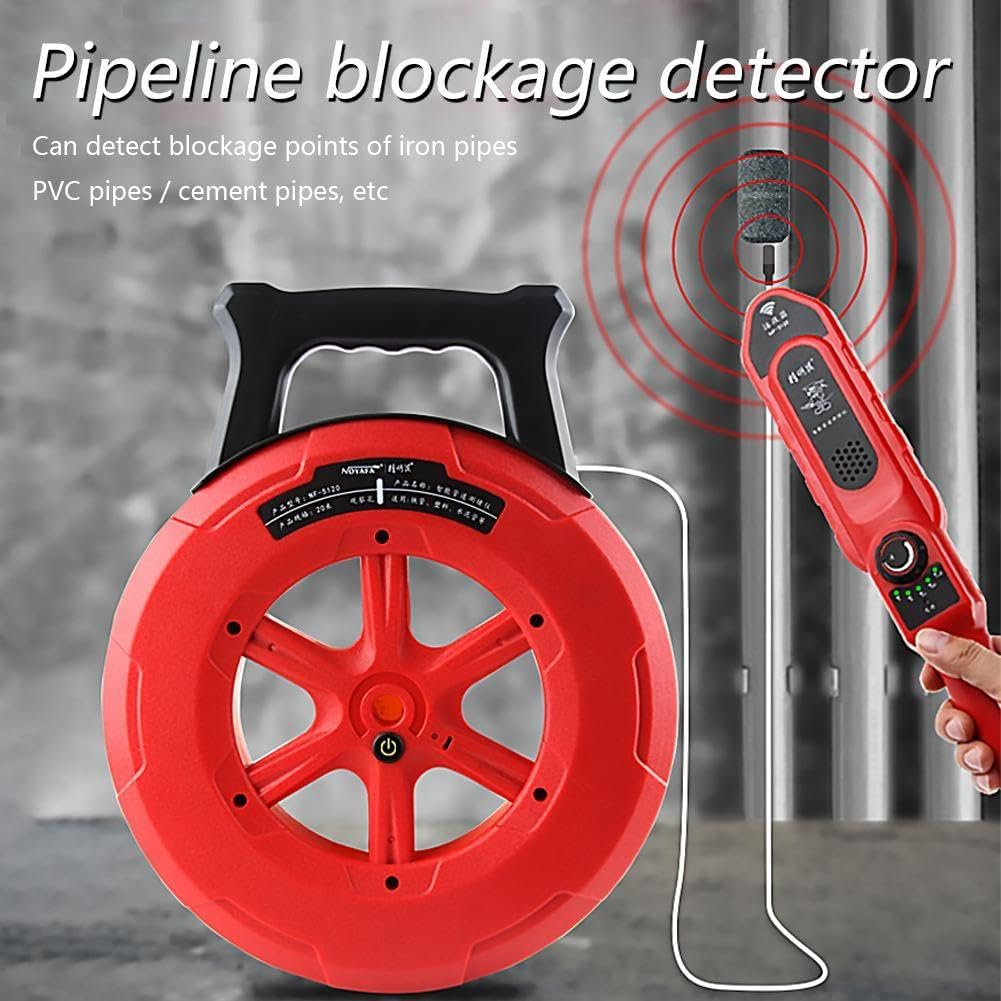 Localizador de alcantarillado subterráneo de bloqueo de tuberías de 20 m con 7 sondas | Escáner impermeable y tubos de metal de pared | Para PVC