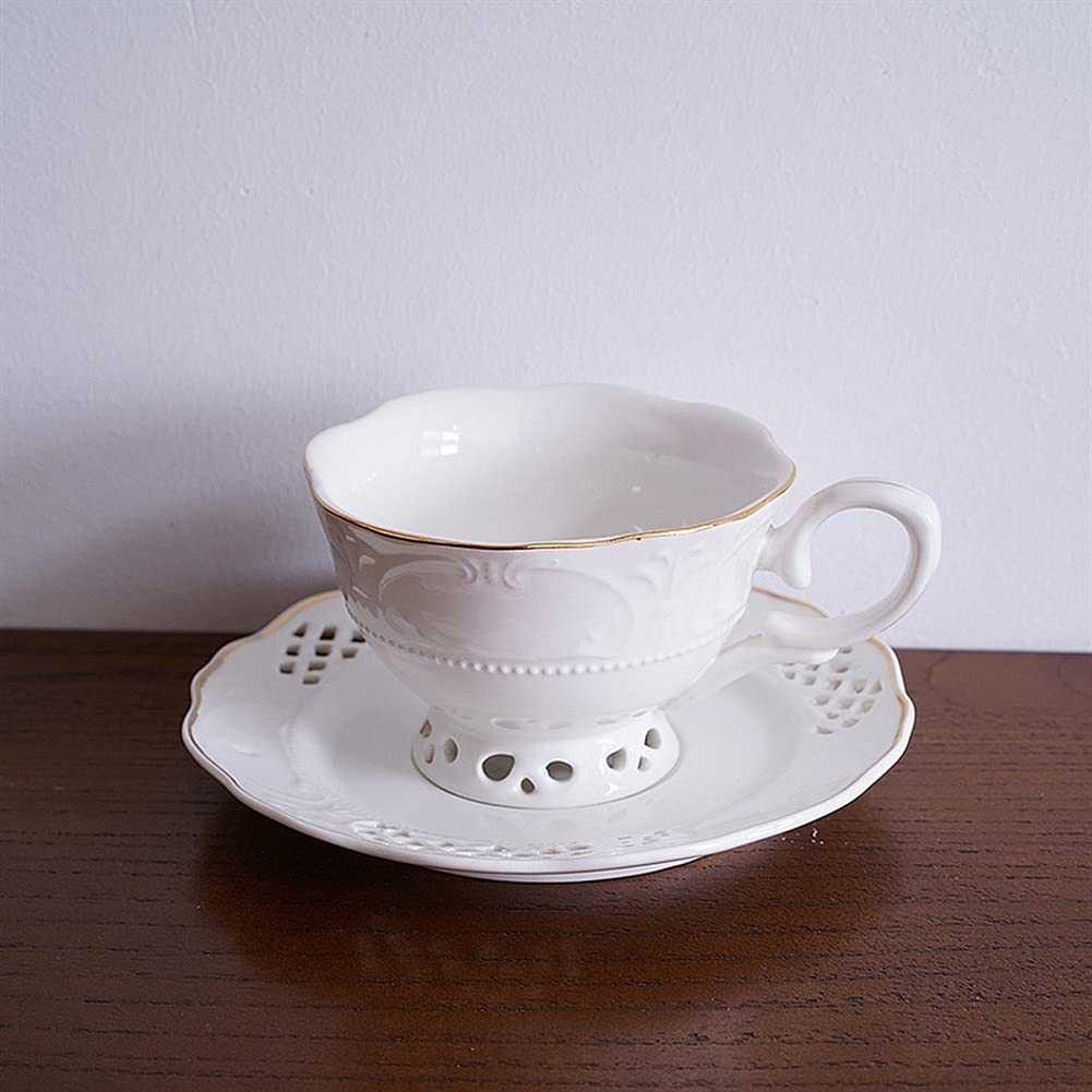 Eleganckie ceramiczne filiżanki i spodek do kawy wielokrotnego użytku, popołudniowe kubki do cappuccino filiżanki do espresso Cappuccino ananasowa filiżanka do herbaty Highball