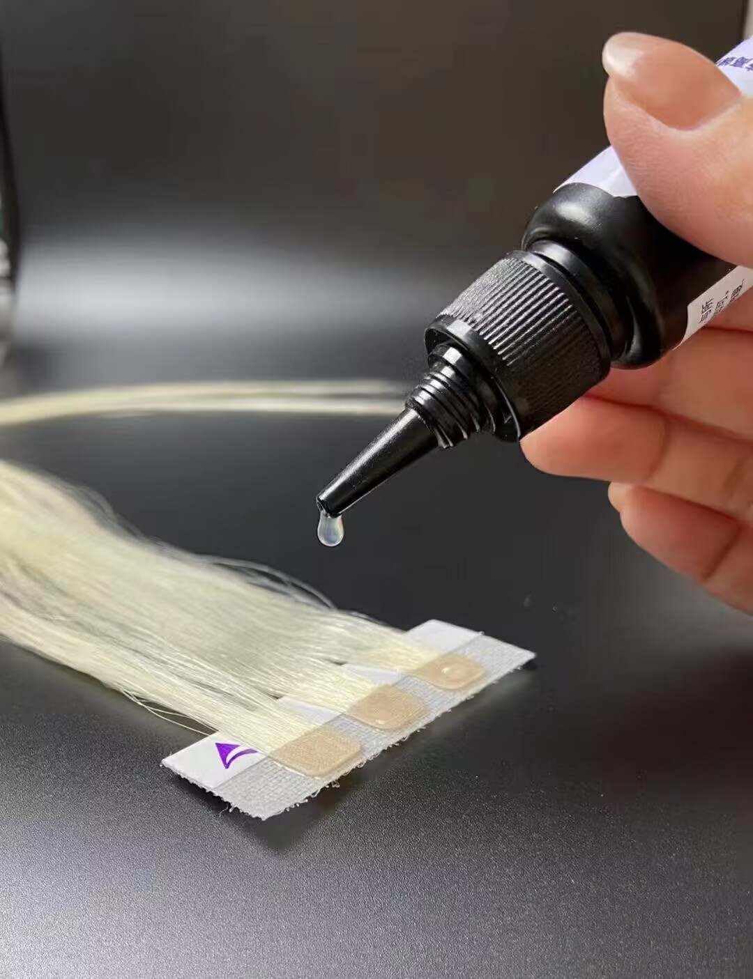 V Light Hair Extensions Transparent/Black/Blonde Glue, V Light Hair Extension Tool for uv Light Hair Extensions Machine kit (3, Clear)