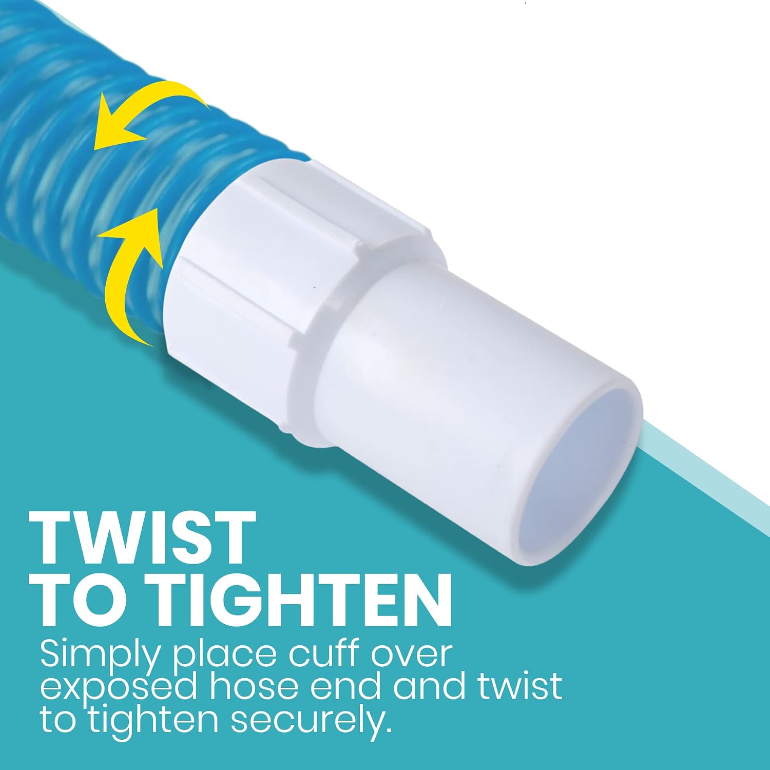 (4-Pack) 1-1/2" Threaded Pool Vacuum Hose Cuffs Replacement- 1.5" Pool Vacuum Hose Connector End - Connects the Vacuum Head to the Vacuum Skimmer Inlet