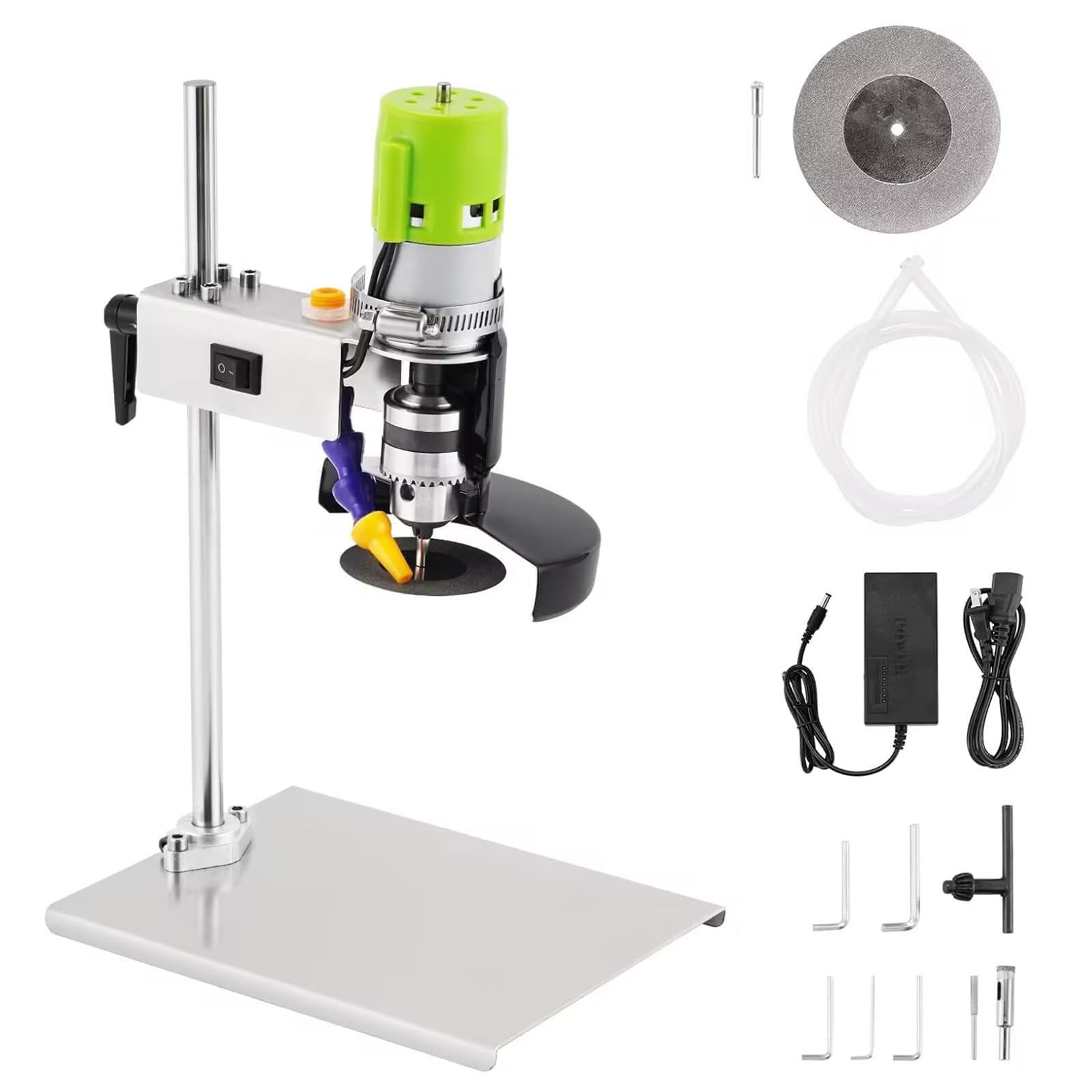 Cortador eléctrico de botellas de vidrio de 200 W con accesorios, 2000-6000 RPM, corta vidrio, cerámica y arcilla, grosor máximo de 5 mm, ideal para manualidades y proyectos domésticos