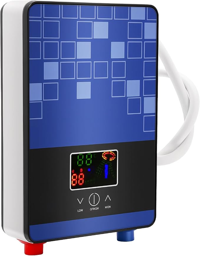 110V Tankless Electric Hot Water Heater Set,Wall-mounted Instant Water Heater
