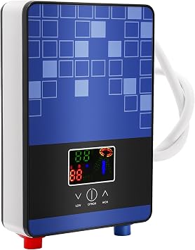110V Tankless Electric Hot Water Heater Set,Wall-mounted Instant Water Heater On Demand Bath Shower with LED Digital Display,Touch Control Water Heater with Shower Head