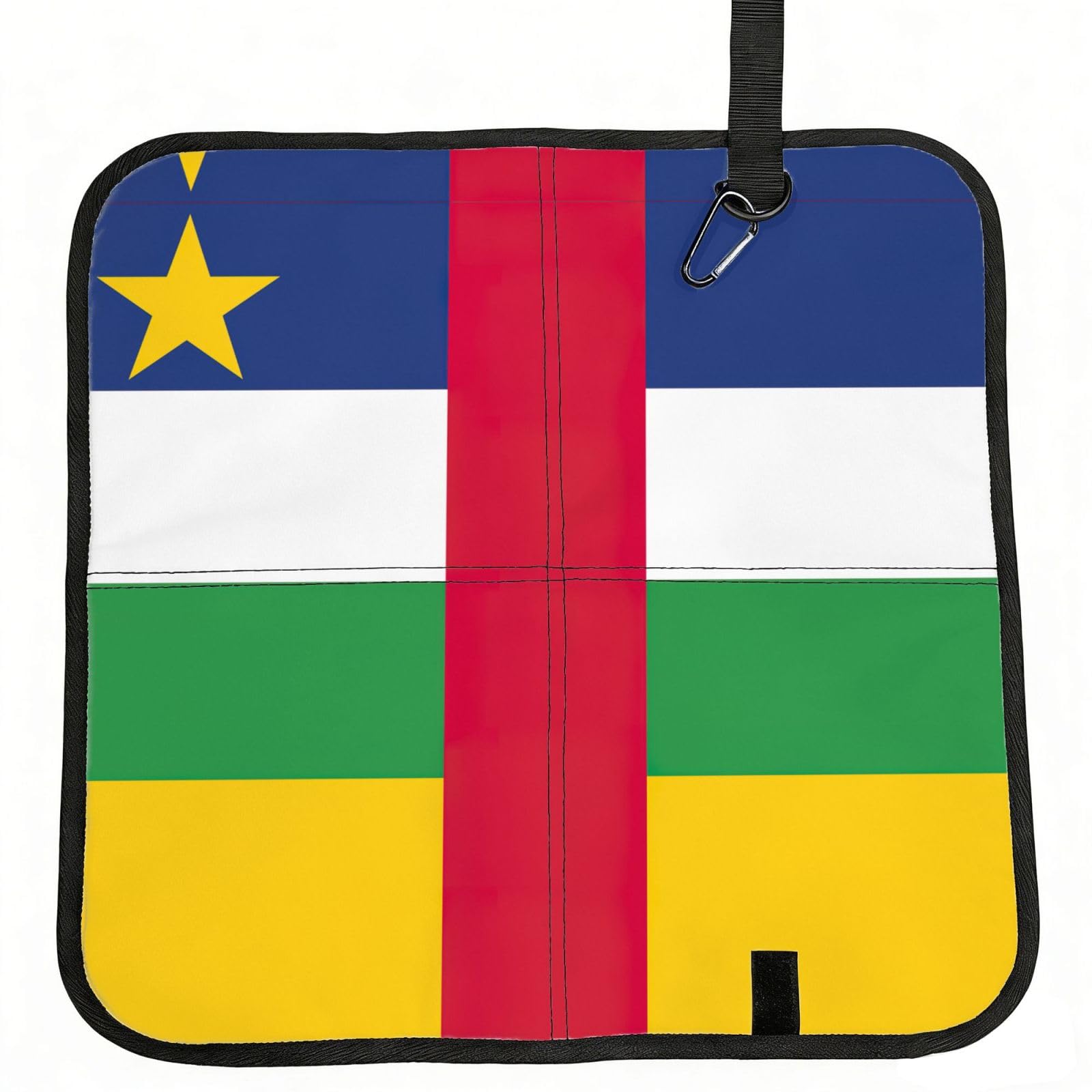 UVBDF Central African Flag Print Outdoor Sitting Cushion Folding Seat Pad Compact Portable Picnic Bench Cushion Mat