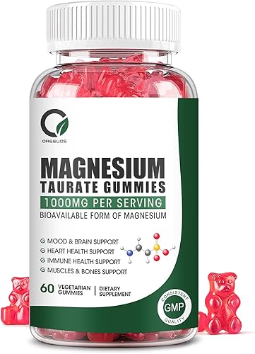 Suplemento de taurato de magnesio, taurato de magnesio 1000 mg, glicinato de magnesio 500 mg y citrato de magnesio para la salud del corazón,
