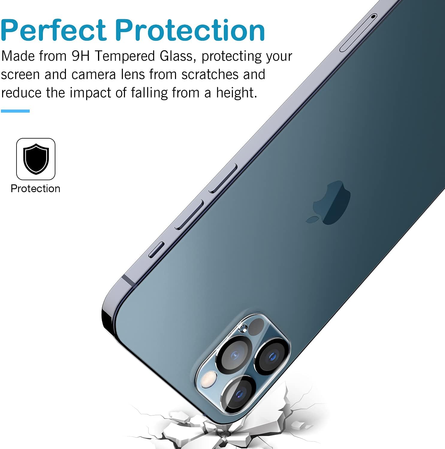 LK 3 Pack Camera Lens Screen Protector Compatible with iPhone 12 Pro Max 6.7-inch Tempered Glass,Ultra Thin High Definition, Case Friendly