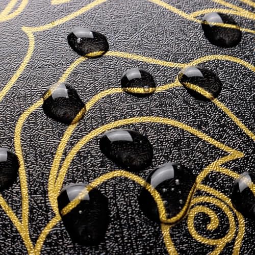 Image of KBR Luxury Black & Gold Floral Rose Wallpaper (45 x 300 cm) - Elegant Waterproof Peel & Stick Self-Adhesive with Modern Golden Line Art Flower Design Roll for Living Room, Bedroom & Office Decor