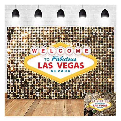 Toile de fond Las Vegas en polyester de 2,4x1,8 m pour décoration murale de fête