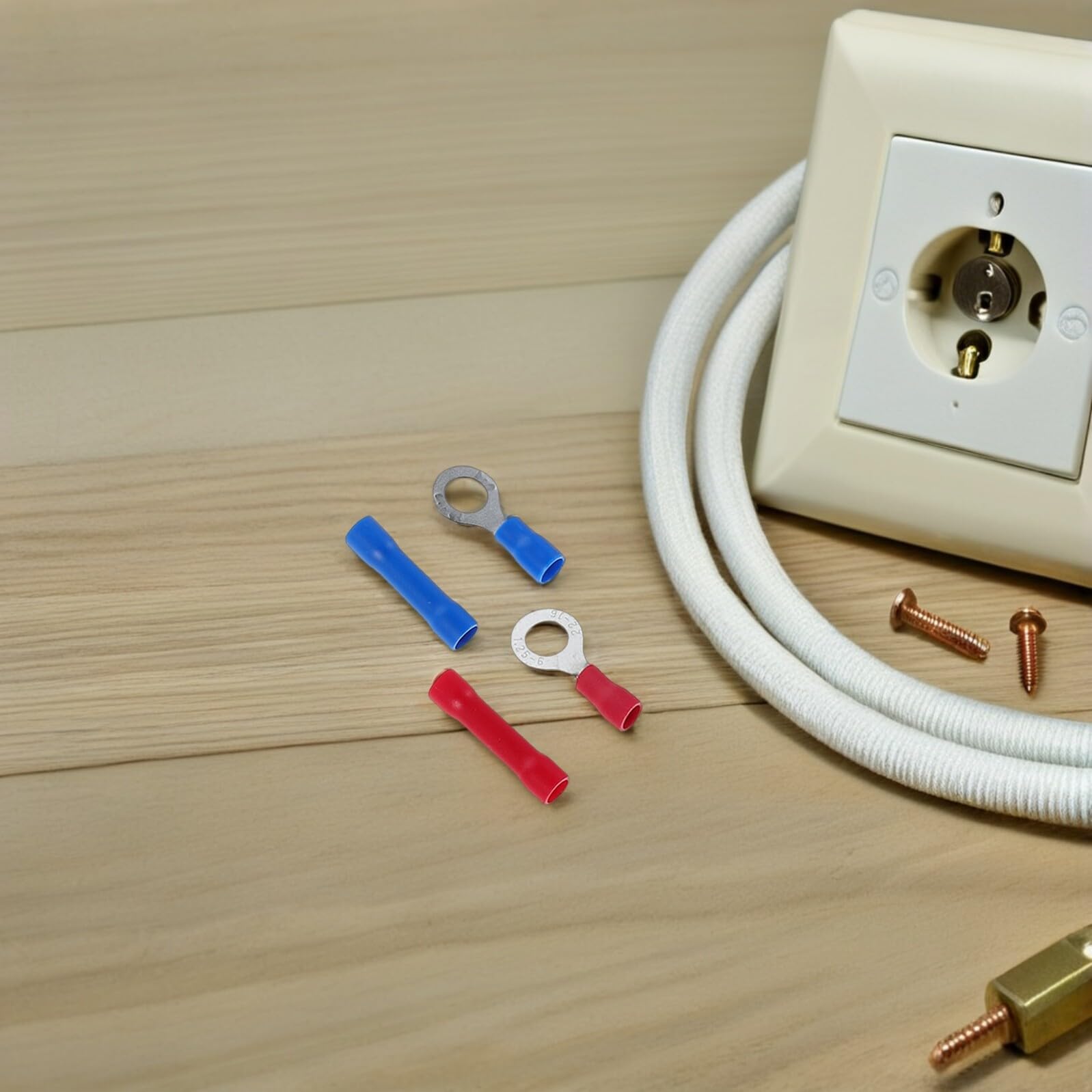 480pezzi Cavi Connettori Crimpare Isolati in Gomma Connettori Rapidi ad Anello Forcella Maschio e Femmina Kit Terminali per Cavi per Cablaggio Elettrico