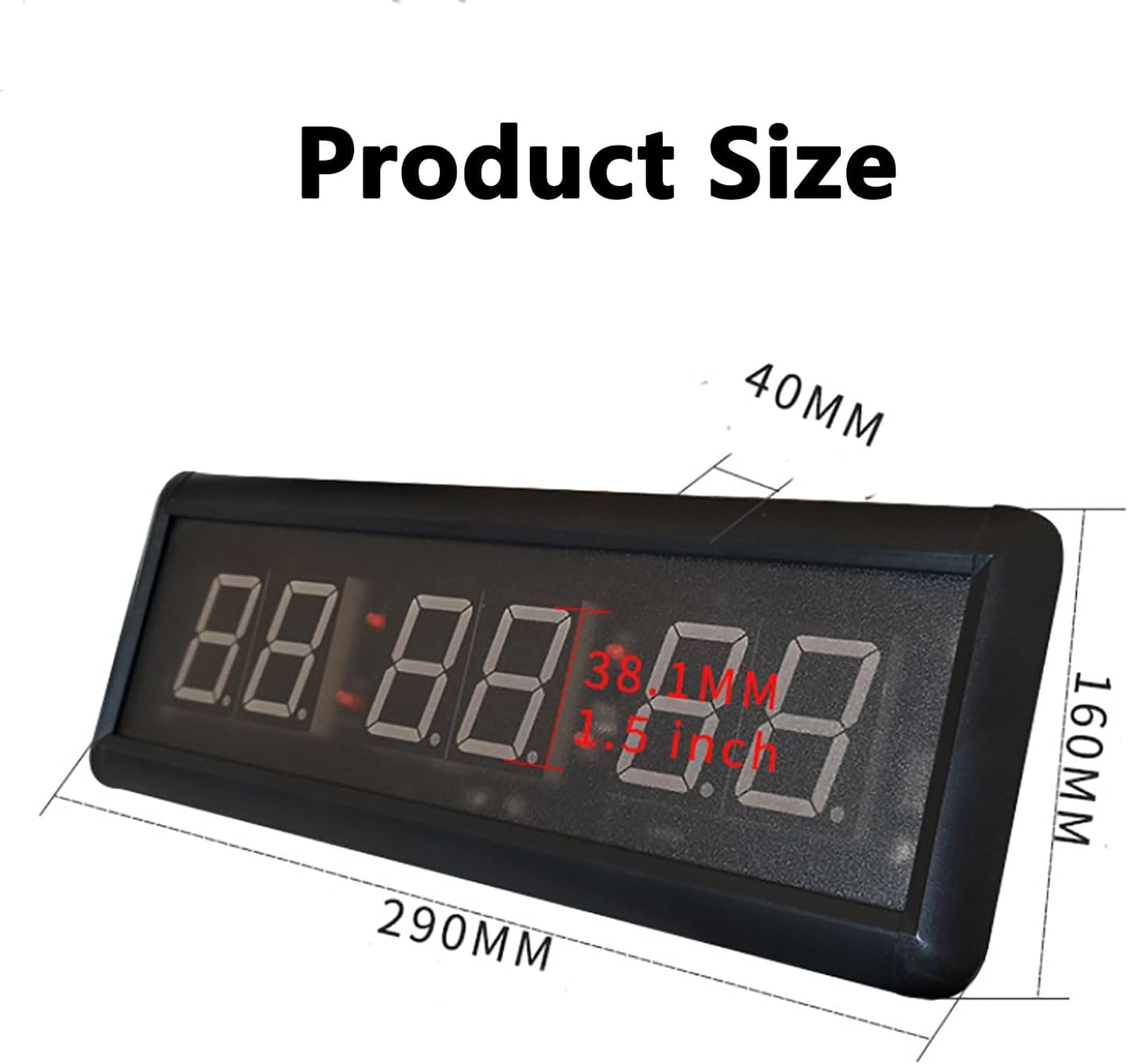 Reloj digital LED, temporizador de gimnasio con control remoto, temporizador, cuenta atrás, cronómetro, alarma, pantalla clara para deportes y competiciones