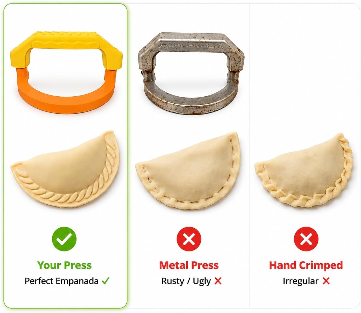 Empanada Maker Press, Interchangeable Crimp Rings, PETG, 5.5 in image 3