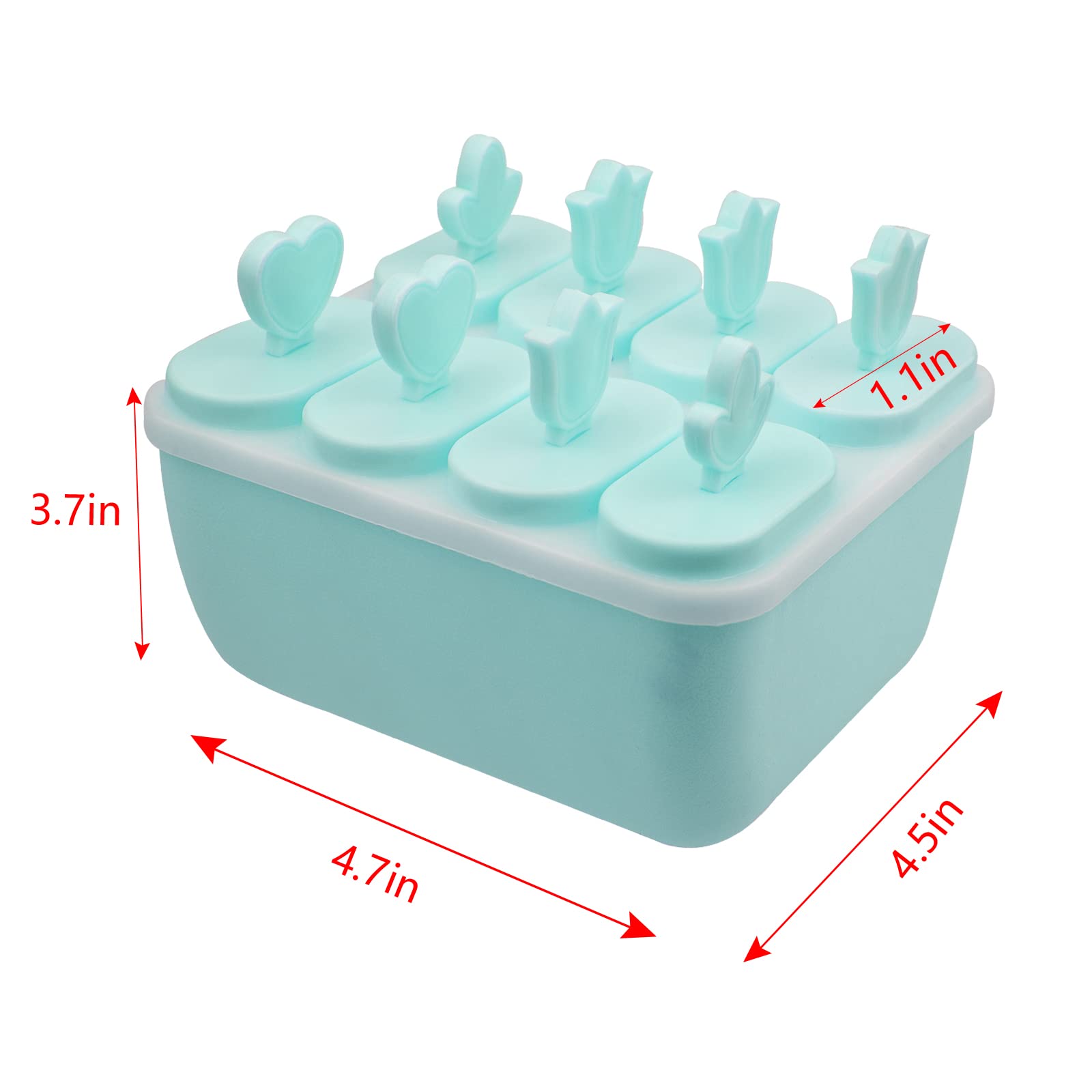 BeautyChen Popsicle Molds with 8 Pops Baby Popsicle Molds BPA Free Reusable Popsicle Molds with Defrost Box Easy Release Popsicle Molds for Kids Toddlers Babies DIY Popsicles Ice Cream (Sky Blue)