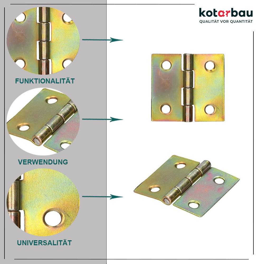 KOTARBAU, Furniture Hinge 30 x 30 mm, Rolled Zinc-Plated Hinge for Doors Cabinets, and Chests - Image 3