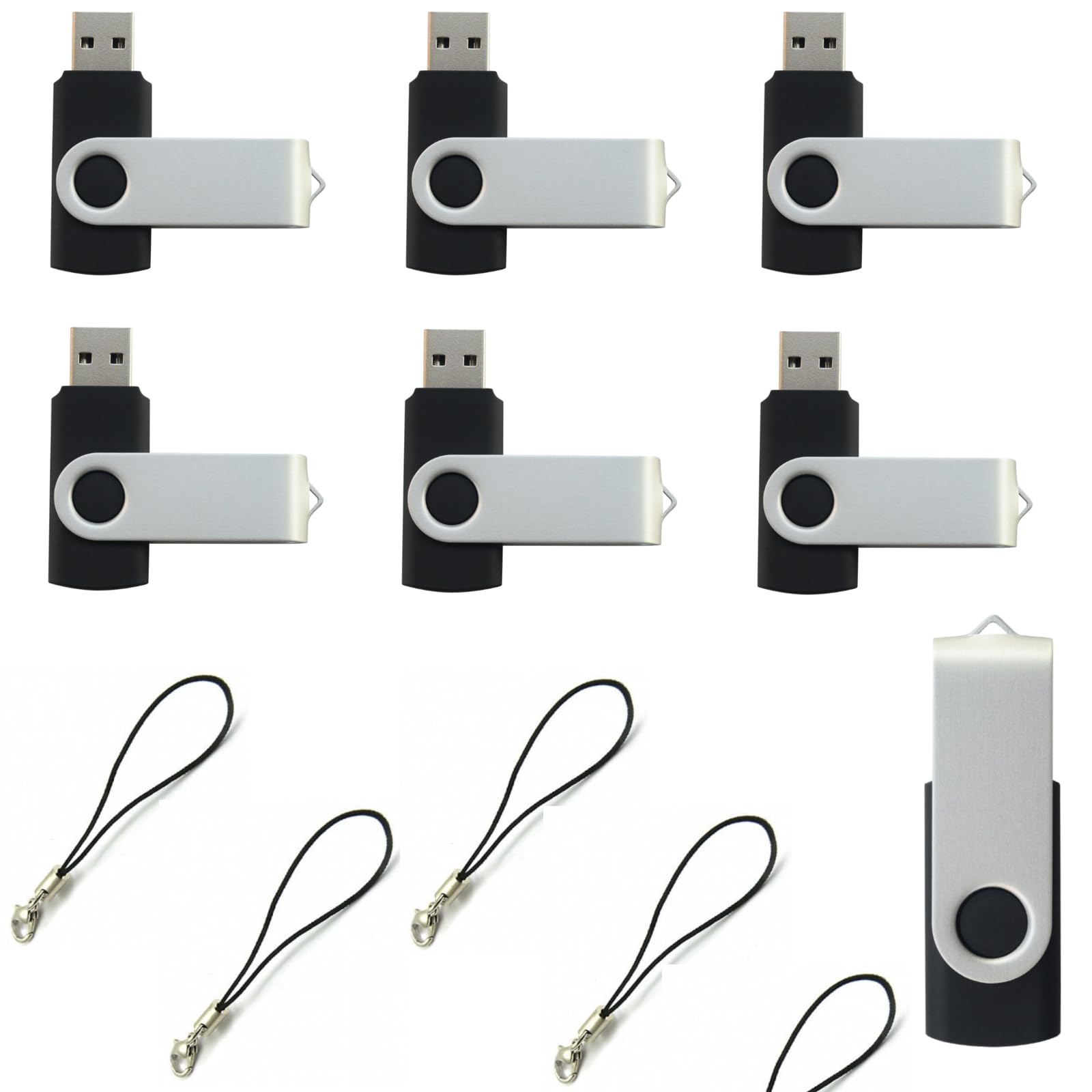 lcwamy 8GB Flash Drives 50 Pack USB Drives Bulk USB Flash Drive 50 Pack Thumb Drive Pack Flash Drive Bulk Memoria USB CupShadow (Black, No Logo)