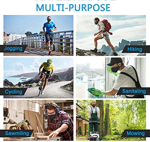Dukars Sports Mask, Dustproof Mask Activated Carbon Filtration Exhaust Gas Anti Pollen Allergy PM2.5 Workout Running Motorcycle Cycling Mask (Blue - #99)