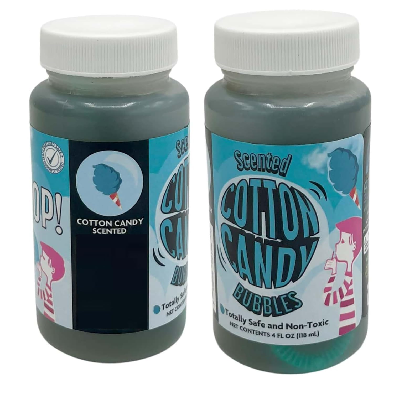 Atomic Bubbles: Bubble Love: Cotton Candy Scented - 2 Pack - 4oz Bottles, Oversized Wand, Indoor & Outdoor, Non-Toxic, Kids Events, Party Favors