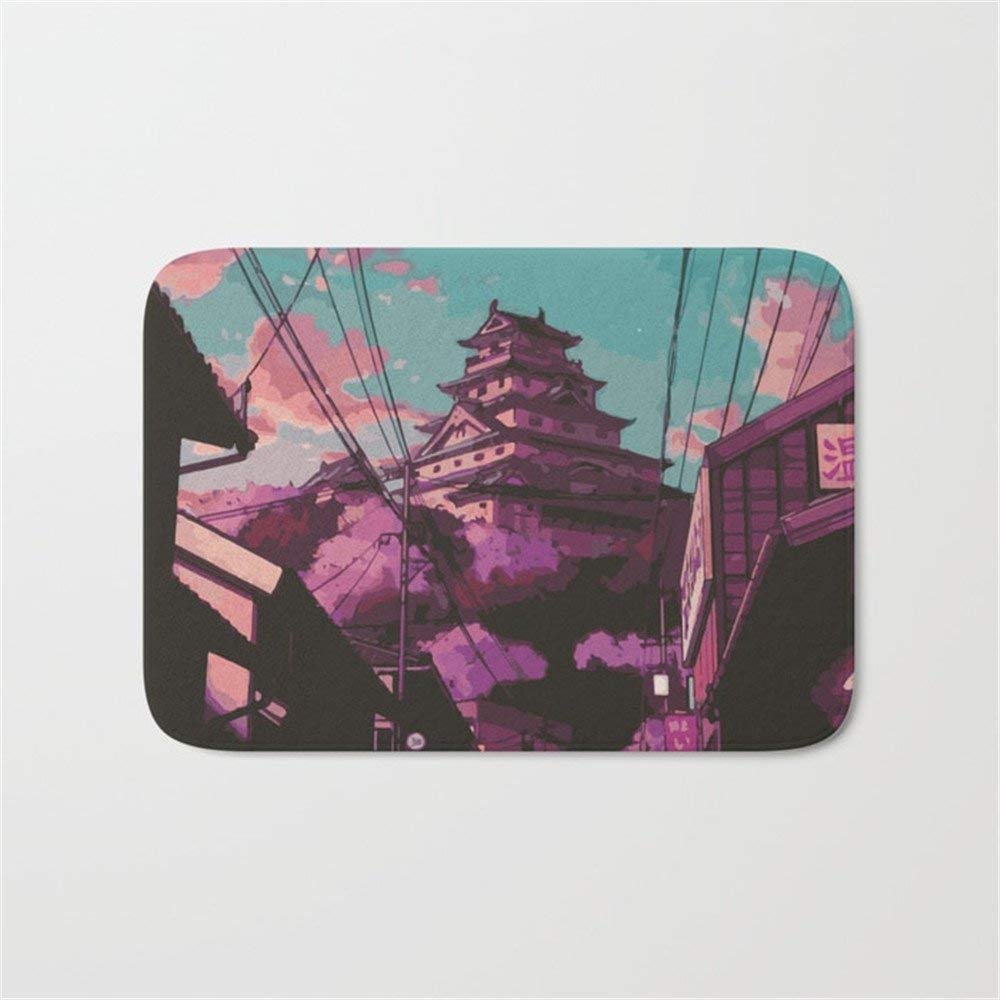 Hasetsu Castle Bathroom Bath Door Mat Rug 23.6(L) X15.7(W) Inch,40cmx60cm